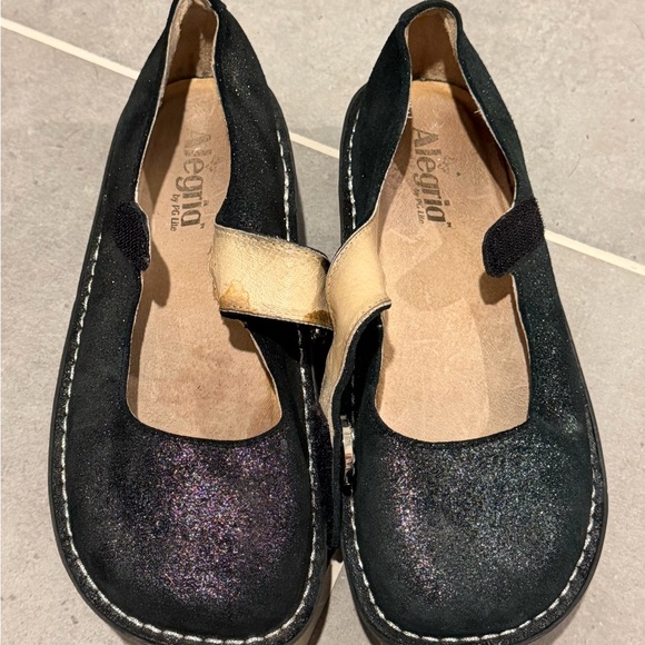 Alegria Paloma Black Shimmer Mary Jane Comfort Shoes PAL 211. Size 39 (US 8–8.5) - Picture 6 of 7